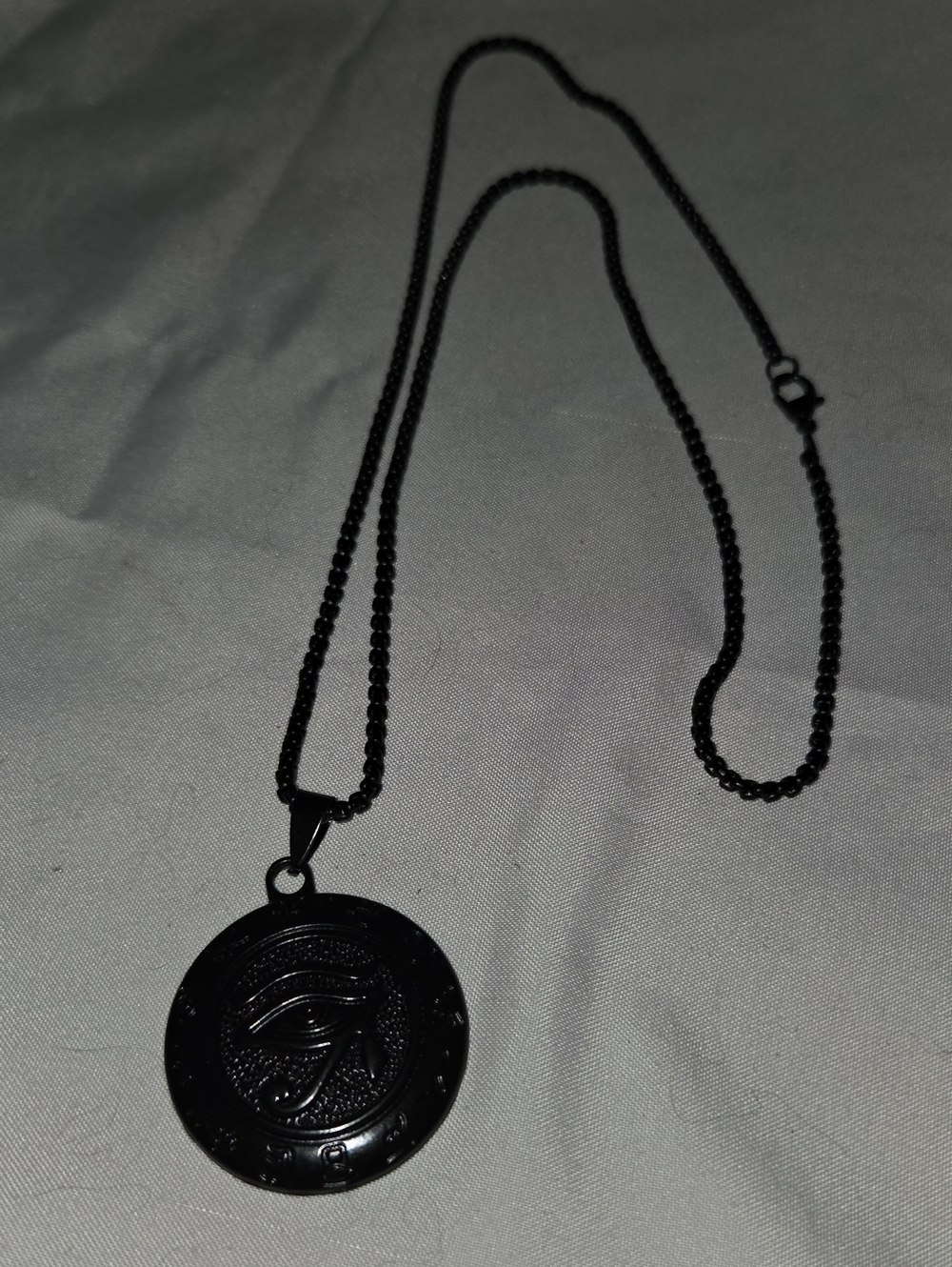 Black Eye of Horus Pendant Necklace - Men's Accessory